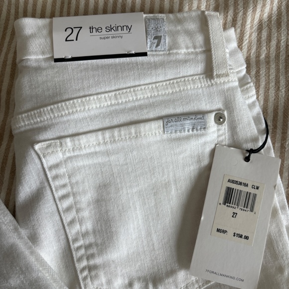 NWT 7 For All Mankind super skinny white jeans - Picture 2 of 4